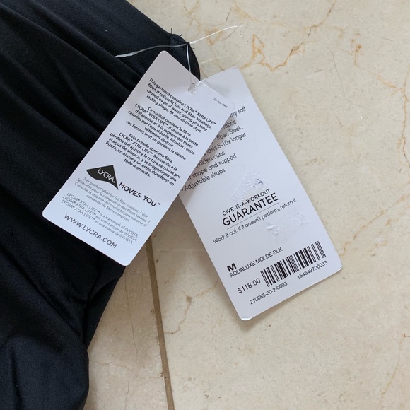 Athleta NWT $118 Aqualuxe Molde Black Bathing Suit - Picture 2 of 4